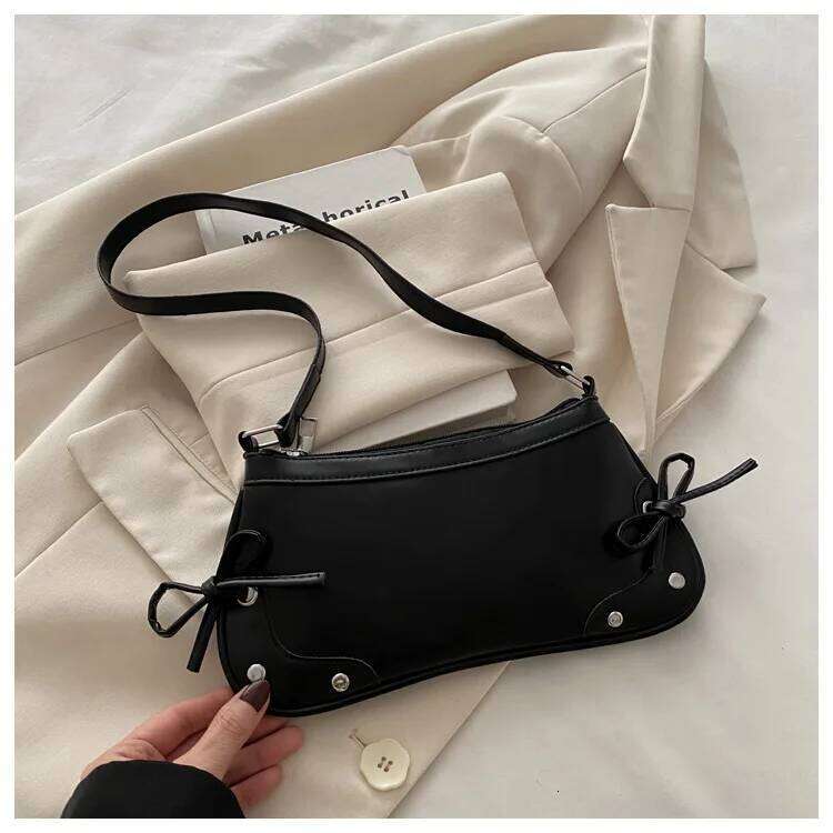 New Armpit Trendy for Women Sweet Double Bow Handbag Ladies Retro Fashion Female Leopard Print Shoulder Bag Y260205