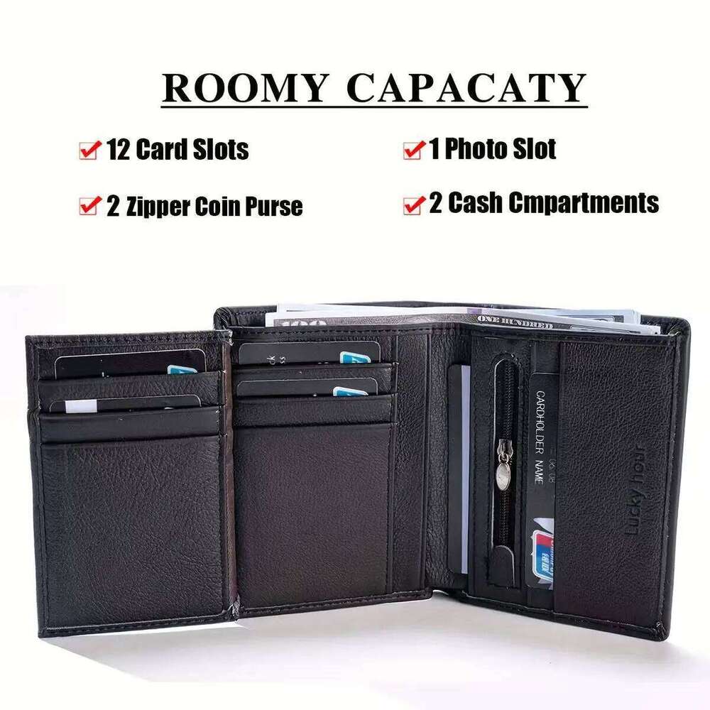 Multi-Card Slot Genuine Leather Men's Minimalist Compact Design, Lightweight Portable Wallet, Simple and Practical Y260206