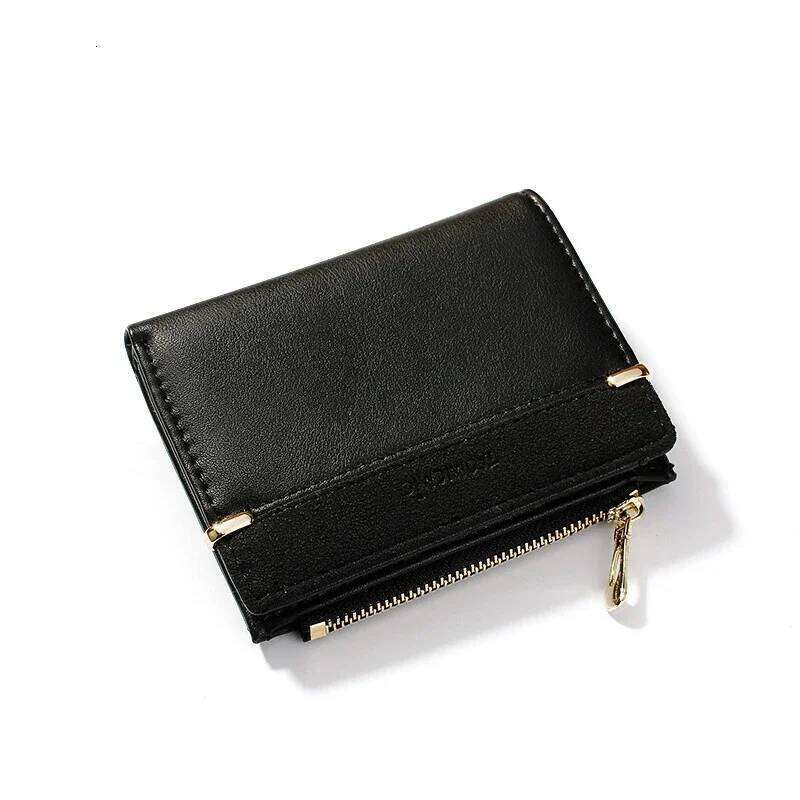 Women Leather Female Purse Mini Hasp Solid Multi-Cards Holder Fashion Coin Short Wallets Slim Small Wallet Zipper Purses Y260206