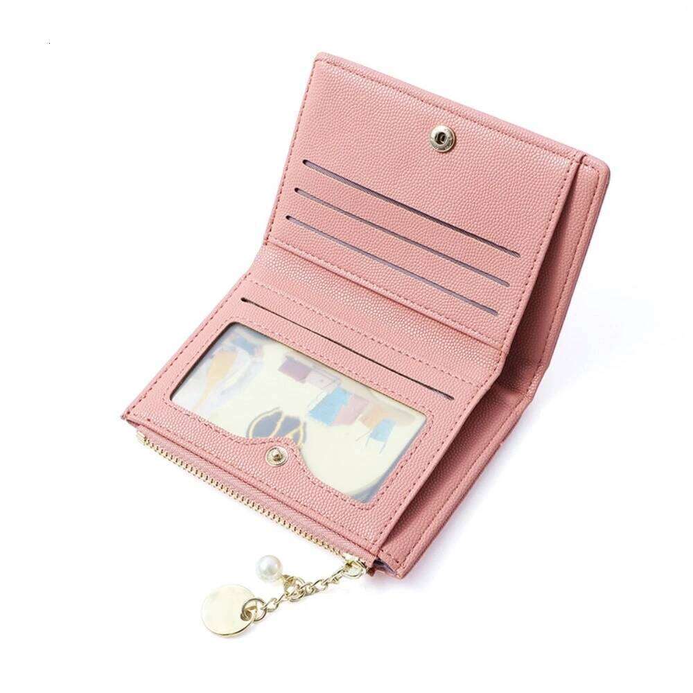 Small Storage Mini Women Purse Short with Pendant Wallet Coin Bag PU Leather Card Holder Outdoor Y260206