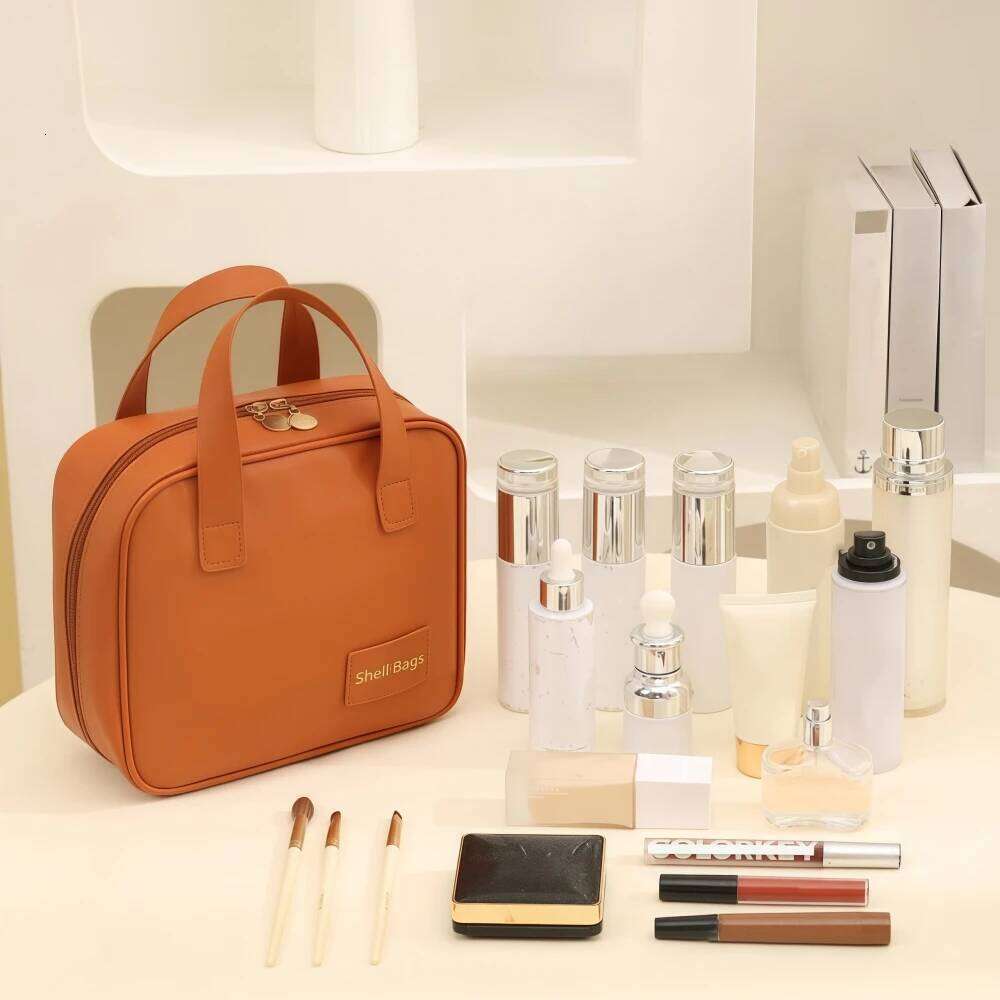 Elegant Large-Capacity Waterproof Cosmetic Bag, Travel Makeup Organizer, Multifunctional Handheld Storage Pouch Y260206