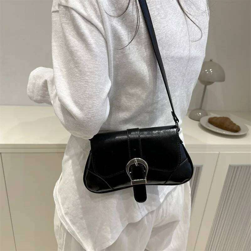 Fashion Thread Design Women's Shoulder Bag Casual Solid Color Ladies Pu Handbags Purse Simple Female Underarm Bags Clutch Y260205