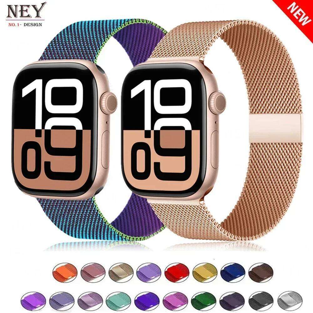 Milanese loop For Apple Watch straps 45mm 44mm 40mm 41mm 42mm-46mm correa bracelet iwatch series 8 7 6 5 SE 9 11 10 Ultra 2 49mm Z260207