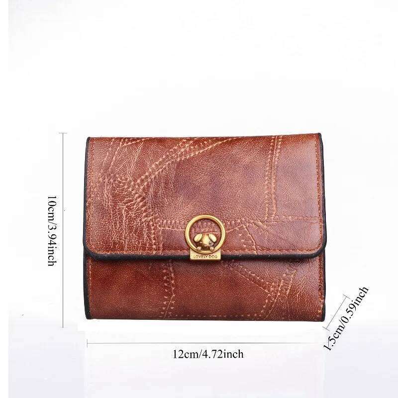 Ins New Cute Dog Simple Short 30% Off Small Women's Change Card Bag Wallet Trend Y260206