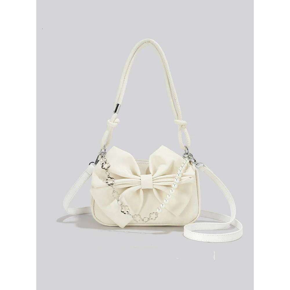 Bow Underarm High-end Fashion Leather Shoulder Textured PU Chain Crossbody 2025 New Women's Small Square Bag Y260205