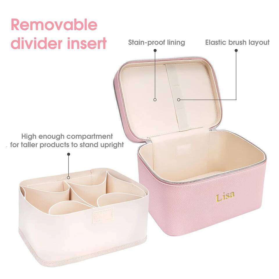 Customized name double-layer portable professional bag, skin care toolkit, beauty storage box, multi-partition makeup bag Y260206