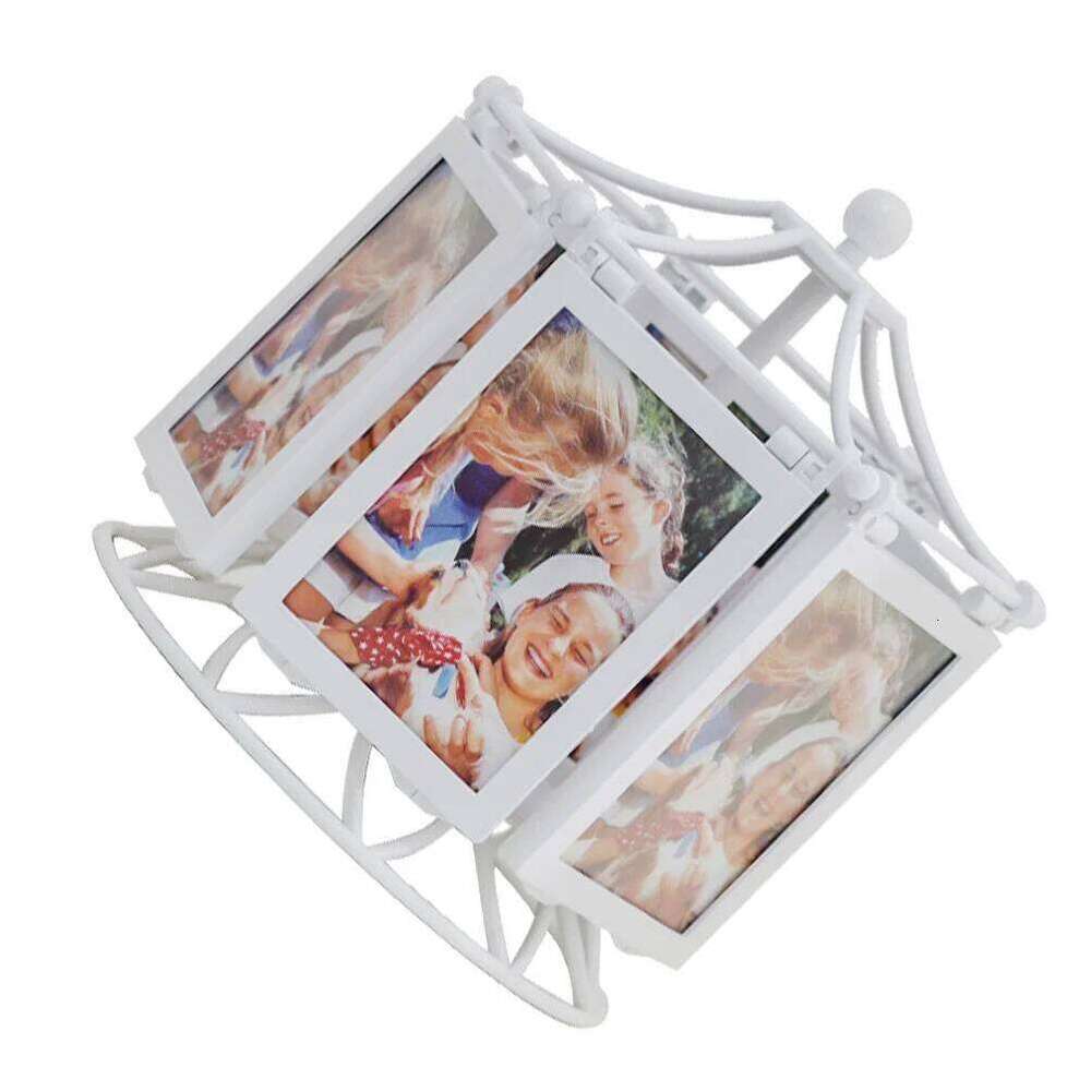 360 Degree Rotating Photo Frame with Musical Box Tabletop Picture Display for Home Decor Desk Shelf Bedroom Living Room S260205