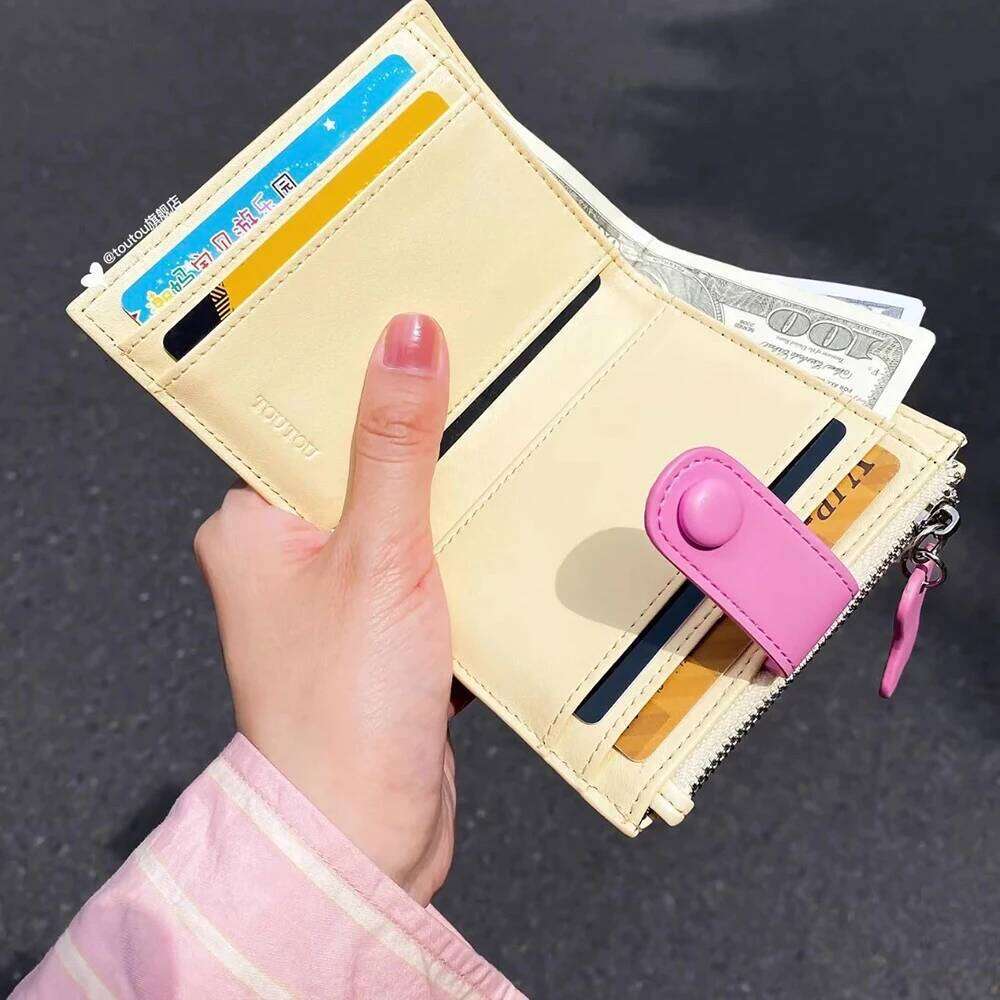 Casual Korean Style Embroidery Sausage Dog Wallet Purse Cartoon Coin Pouch Ultra Thin PU Leather Card Holder Y260206