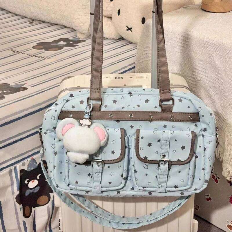 Transparent Jk Girls Kawaii Women's Handbags Casual All Match Star Print Underarm Bag Y2k Aesthetic Fashion Shoulder Bags Trendy Y260205