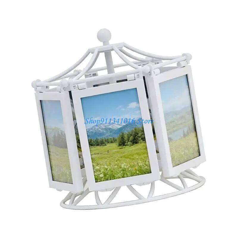 Rotatings Ferris Wheel Desk Photo Display Carousels Picture Frame S260205
