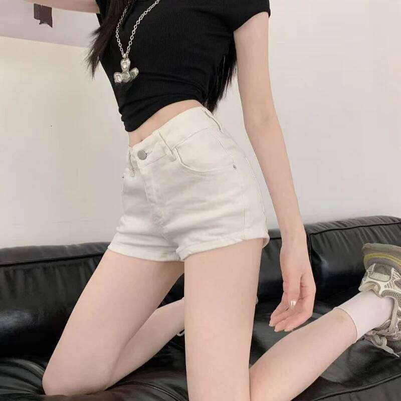 Spring Summer High Eleatic Women Slim Skinny Jeans Short Pants Fashion White Hot Girls Casual Denim Shorts XJ260206