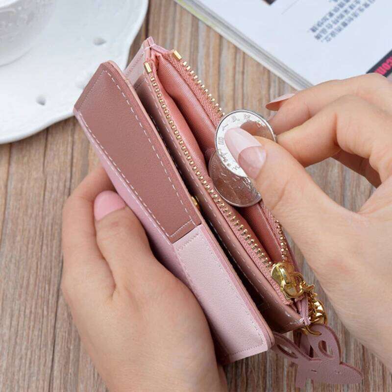 Fashion Wallets Coin Purse Lady Short Purses Portable Clutch Small Handbags Women Cards Holder PU Leather Foldable Money Bags Y260206