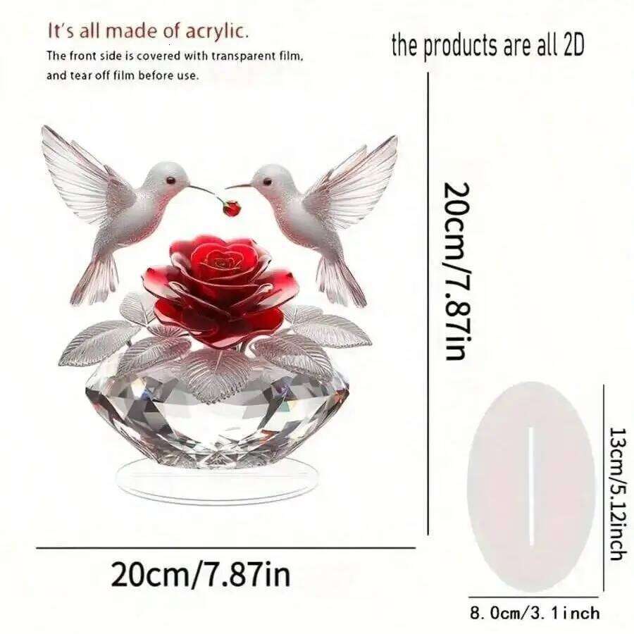 Rose White Bird Desktop Decoration Ideal for Living Rooms Home Decor And Graduation Gifts S260204