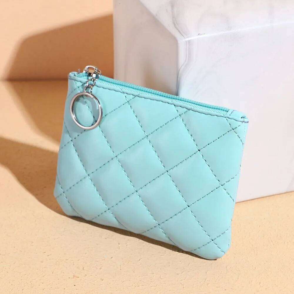 Fashion PU Leather Slim Wallet Mini Zipper Coin Purse Solid Color Simple Card Holder Y260206