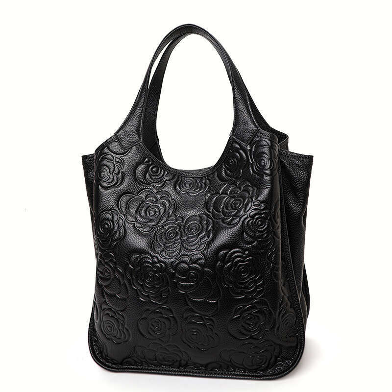 2026 New Popular Commuting Camellia Cowhide Women's Bag Genuine Leather Ladies' Shoulder Handbag with a Unique and Sophisticated Feel