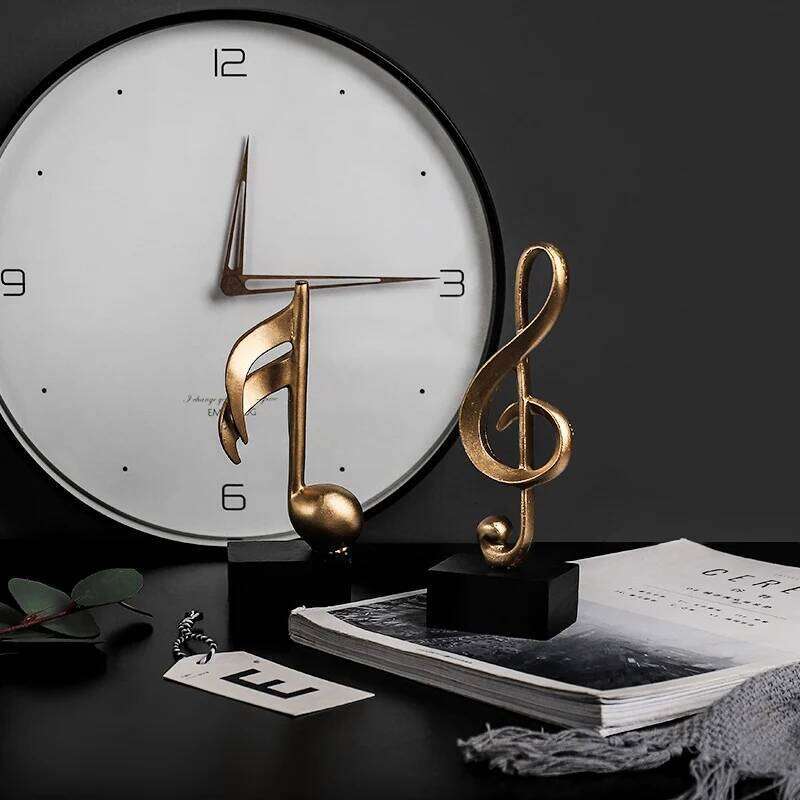 Musical Note Figurines Decoration Resin Golden Sculpture Home Decor Desk Piano Office TV Cabinet Ornaments Souvenirs S260204 883