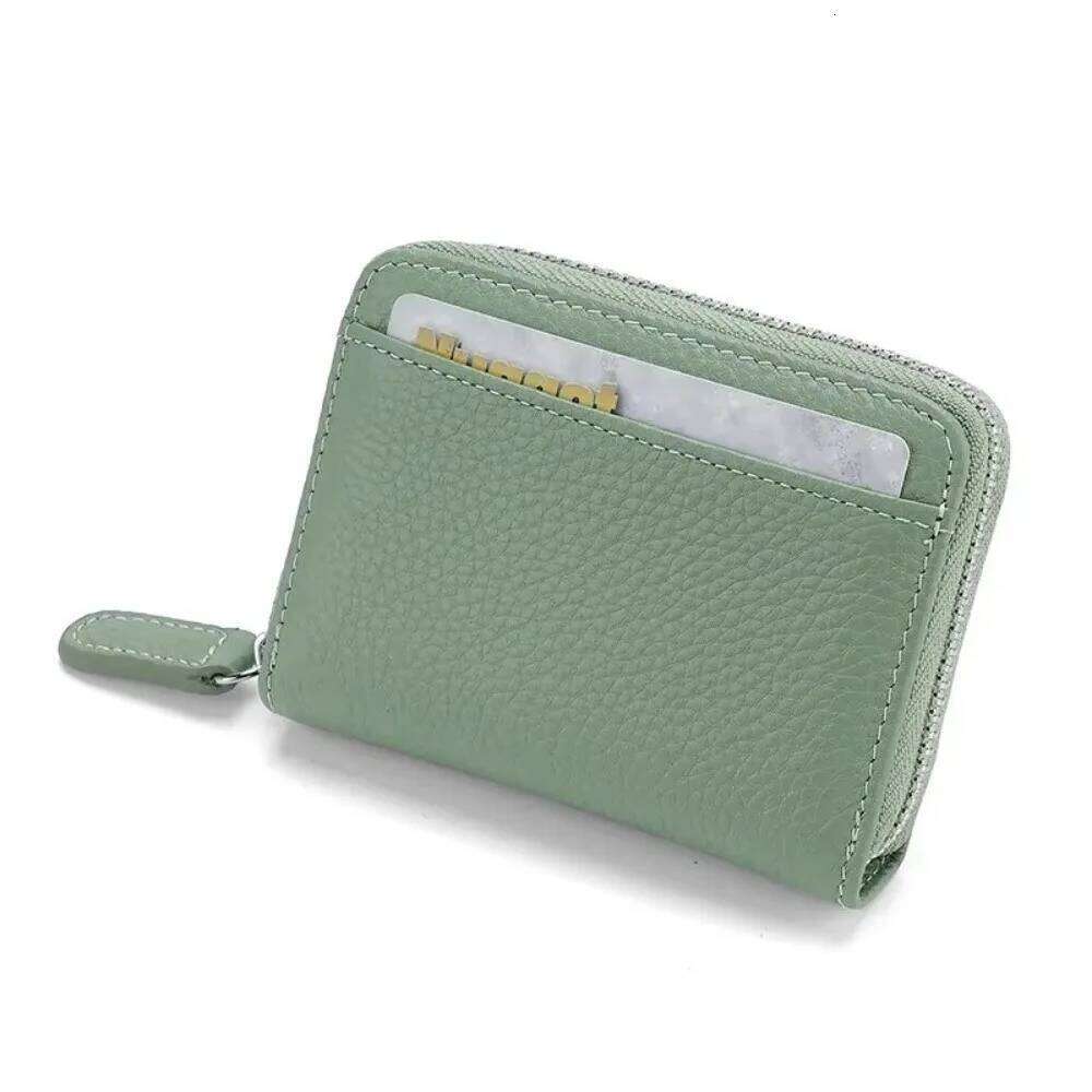 Top Layer Cow Card Holder Genuine Leather RFID Protection Short Technology Anti-Theft Wallet Women Men Y260206