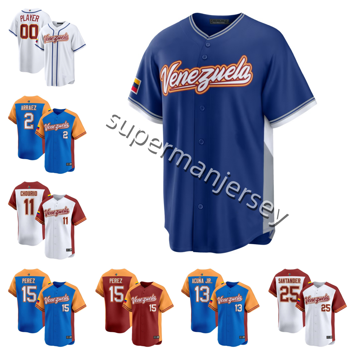 Venezuela 2026 World Baseball Classic Jersey WBC Jose Altuve Ronald Acuna Jr. Miguel Cabrera Luis Arraez Miguel Rojas Gleyber Torres uniforme de Venezuela new