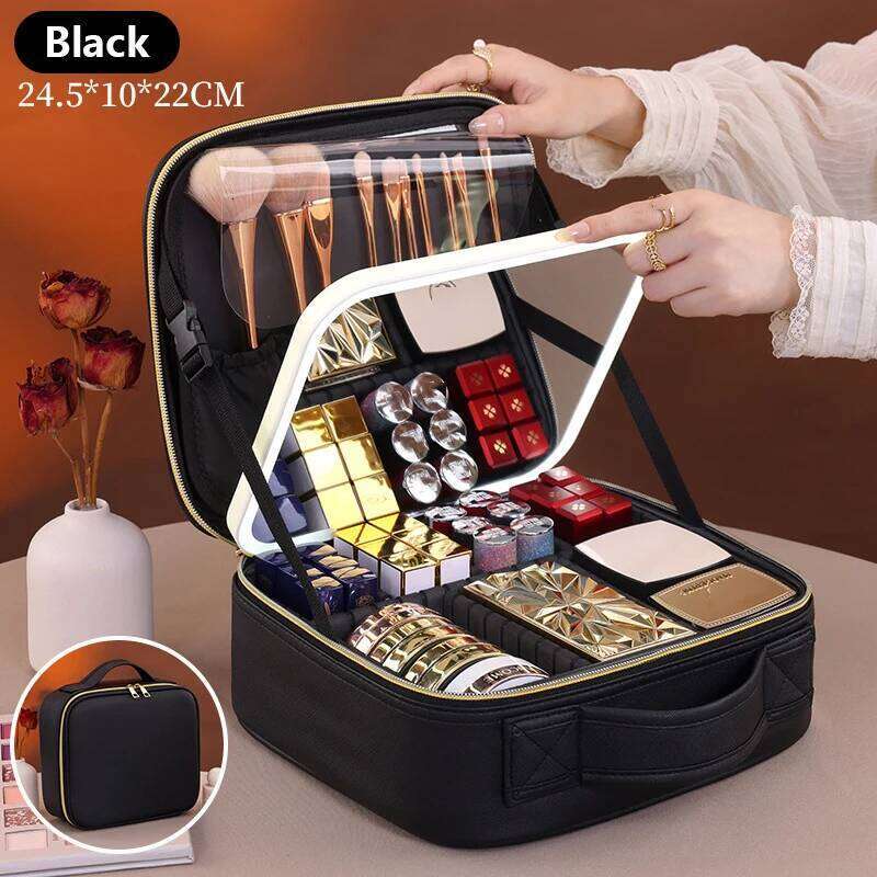 Pu Large Capacity Tote Women Cosmetic Travel Organizer Makeup Storage Pouch Multi-functional Ladies Clutch Bag Y260206