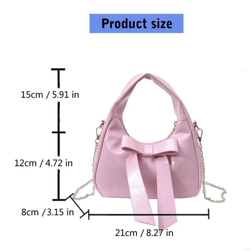 4XFF Leather Satchel Handbags for Women Toted Shoulder Bows Crossbody Bag Purse Y260205