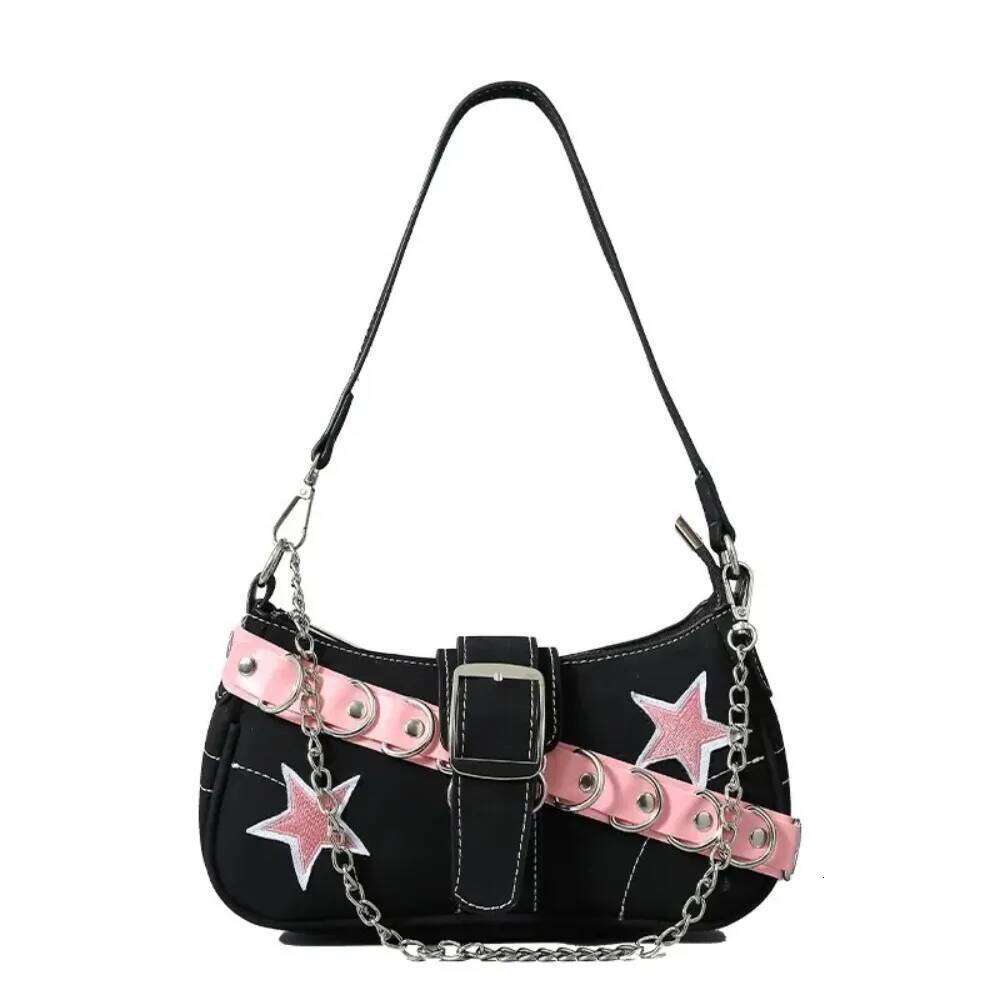 Y2k Women's Handbags Stars Pattern Cool Girls Underarm Bag Fashion Canvas Female Small Shoulder Bags Chain Tote Purses Z260207 - view 7