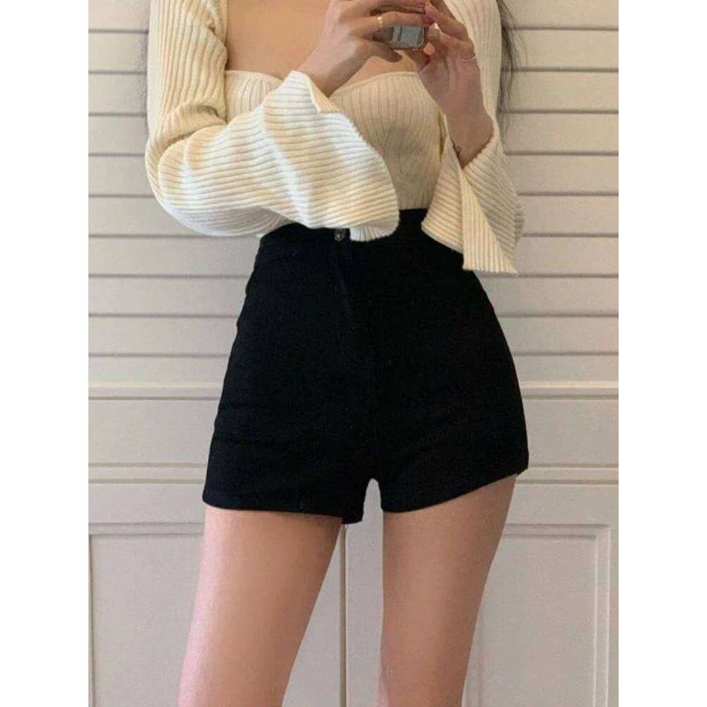 Red Denim Shorts Women Sexy High Waist Skinny Korean Style All-match Hot Ladies Vintage Chic Casual Streetwear Popular XJ260206
