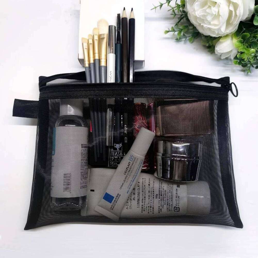 Women Mesh Cosmetic Travel Storage Makeup Bag Organizer Female Make Up Pouch Portable Small Large Toiletry Beauty Case Y260206