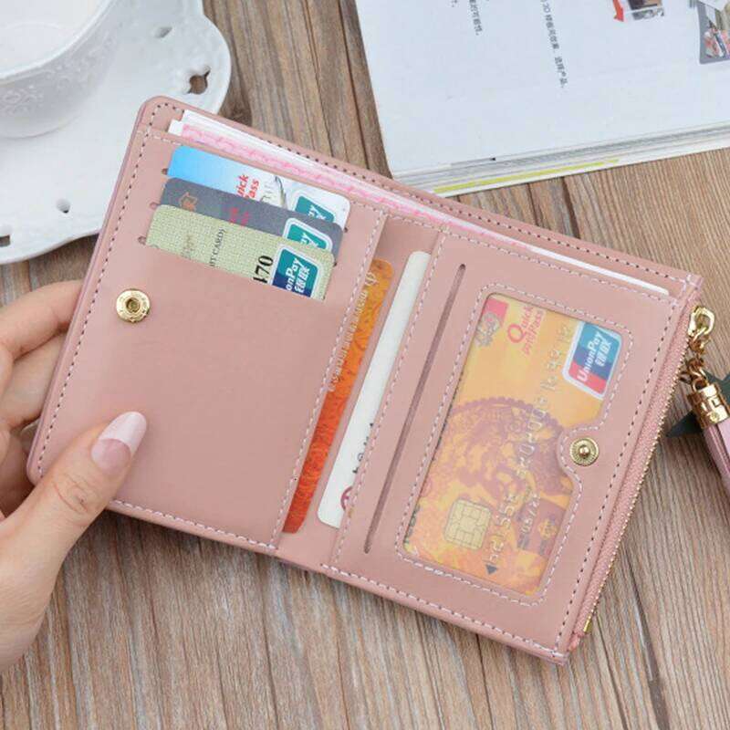 Fashion Wallets Coin Purse Lady Short Purses Portable Clutch Small Handbags Women Cards Holder PU Leather Foldable Money Bags Y260206