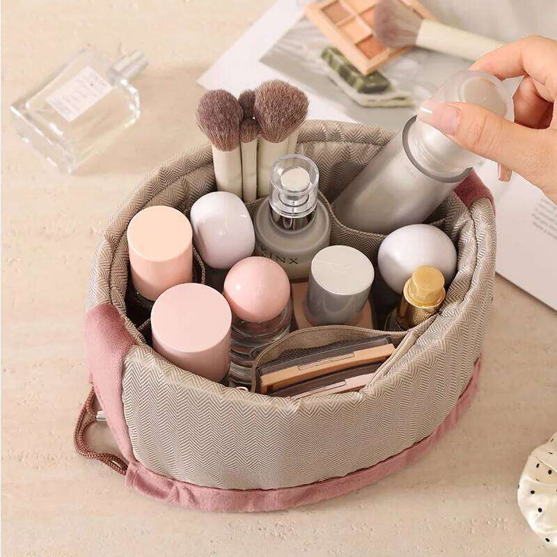 Winter Fall Velvet Drawstring Cosmetic Bag Large Capacity Makeup Organizer Pouch for Brushes Cosmetics Travel Storage Y260206