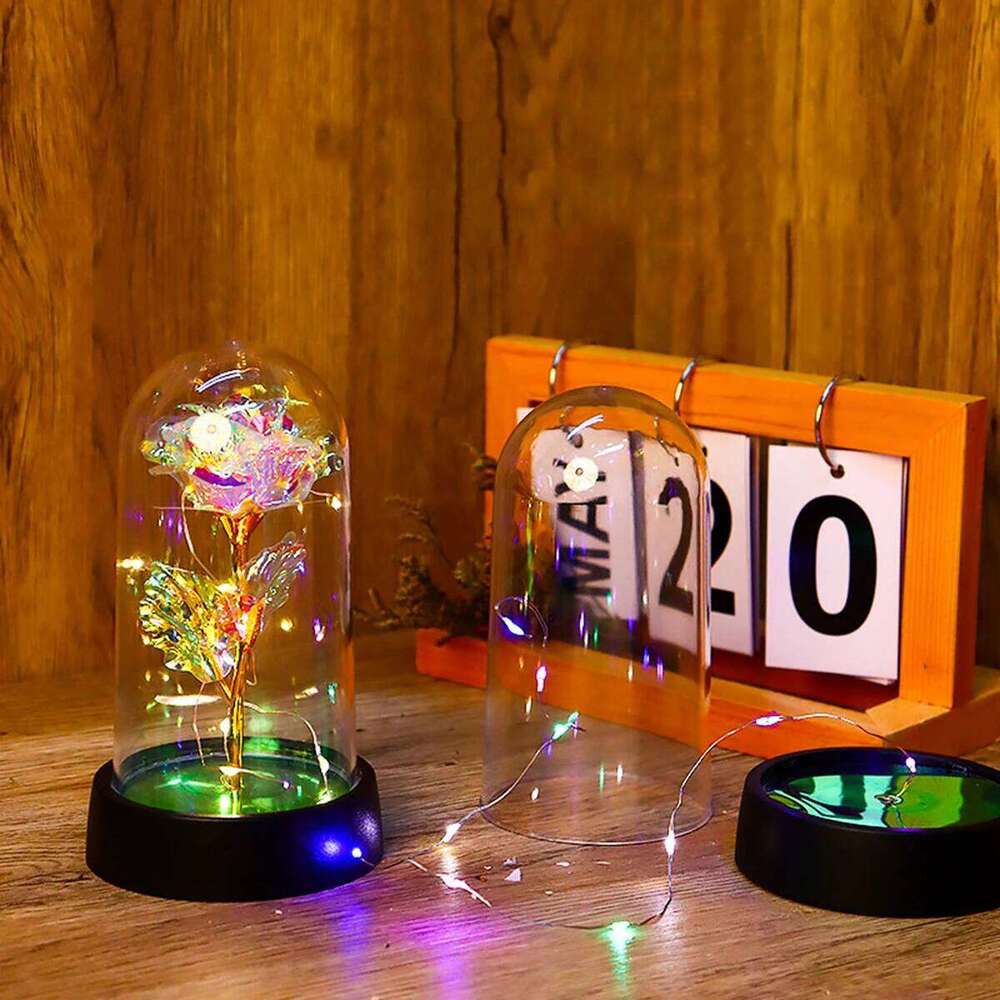 Beautiful Realistic Looking Night Light Eternal Party Supplies LED Simulation Rose Flower Valentine's Day S260204