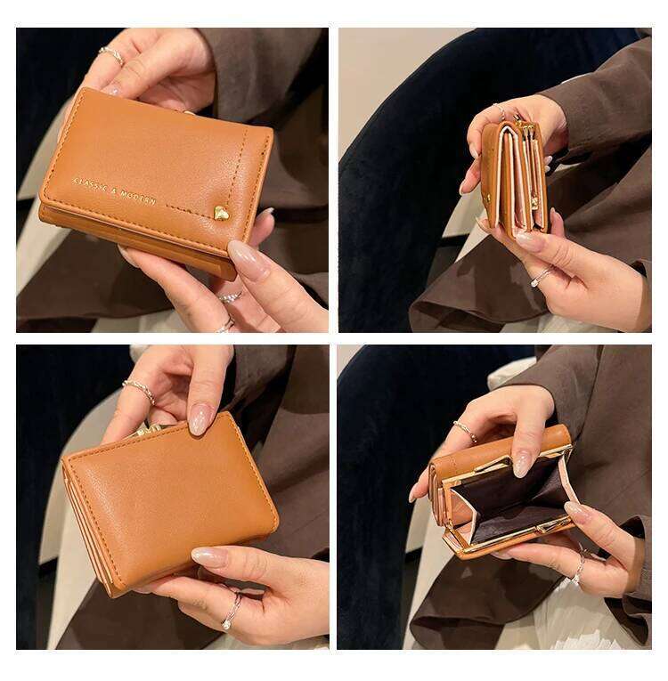 Premium PULeather Wallet Women Slim Minimalist Card Holder with Multiple Slots and ID Window Small Purse for Daily Use Y260206