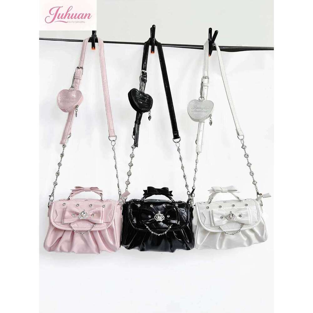Original Japanese Mine Series Mass-produced Shoulder Rhinestone Elegant Lolita Bud Portable Oblique Span Women's Bag Y260205