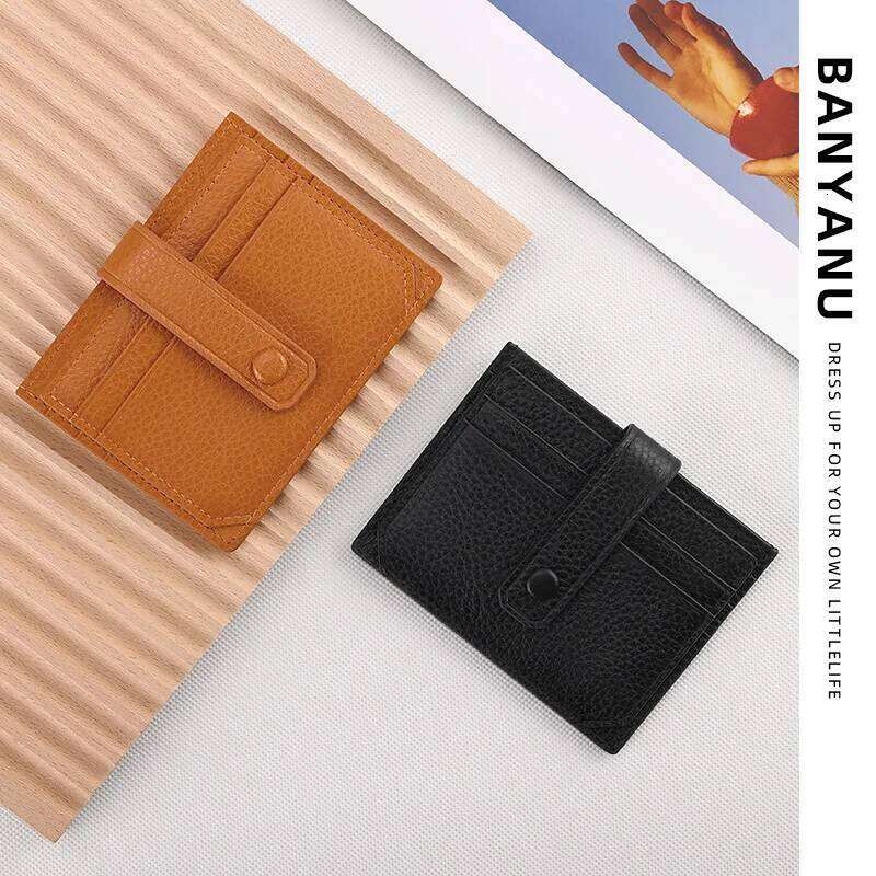 GUQIWT Leather ultra-thin for women Korea Multi-card card holder Mini wallet Driver's license simple small document bag Y260206