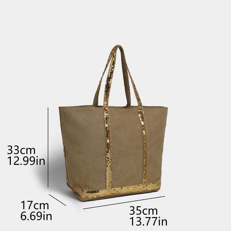 2025 women's new retro crossbody casual handbag canvas shoulder sequin large capacity tote bag Y260204