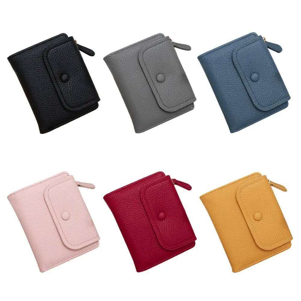 Fashion PU Leather Short Multi-Cards Large Capacity Card Bag Wallet Cute Lightweight Zipper Coin Purse Y260206