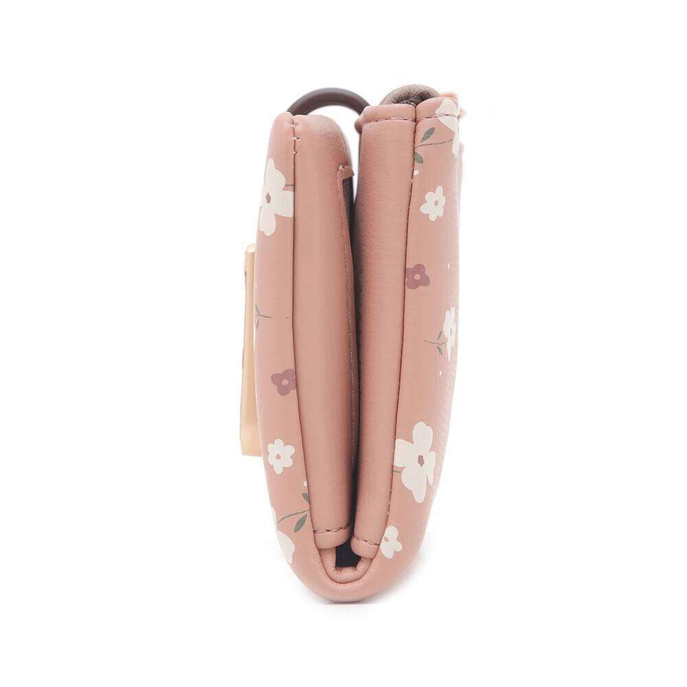 Short for women 2024 spring/summer new Korean PU printed zipper buckle collapsible multi-function long purse can be wrist Y260206