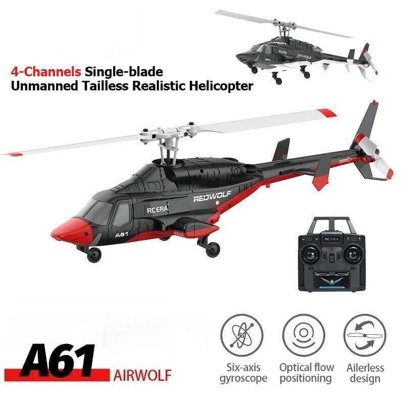 A61 RC 2.4G 6-Aixs Gyroscope 4CH Altitude Hold Optical Flow Brushless Remote Control Helicopter Toys for Kid Adult 26Y0207