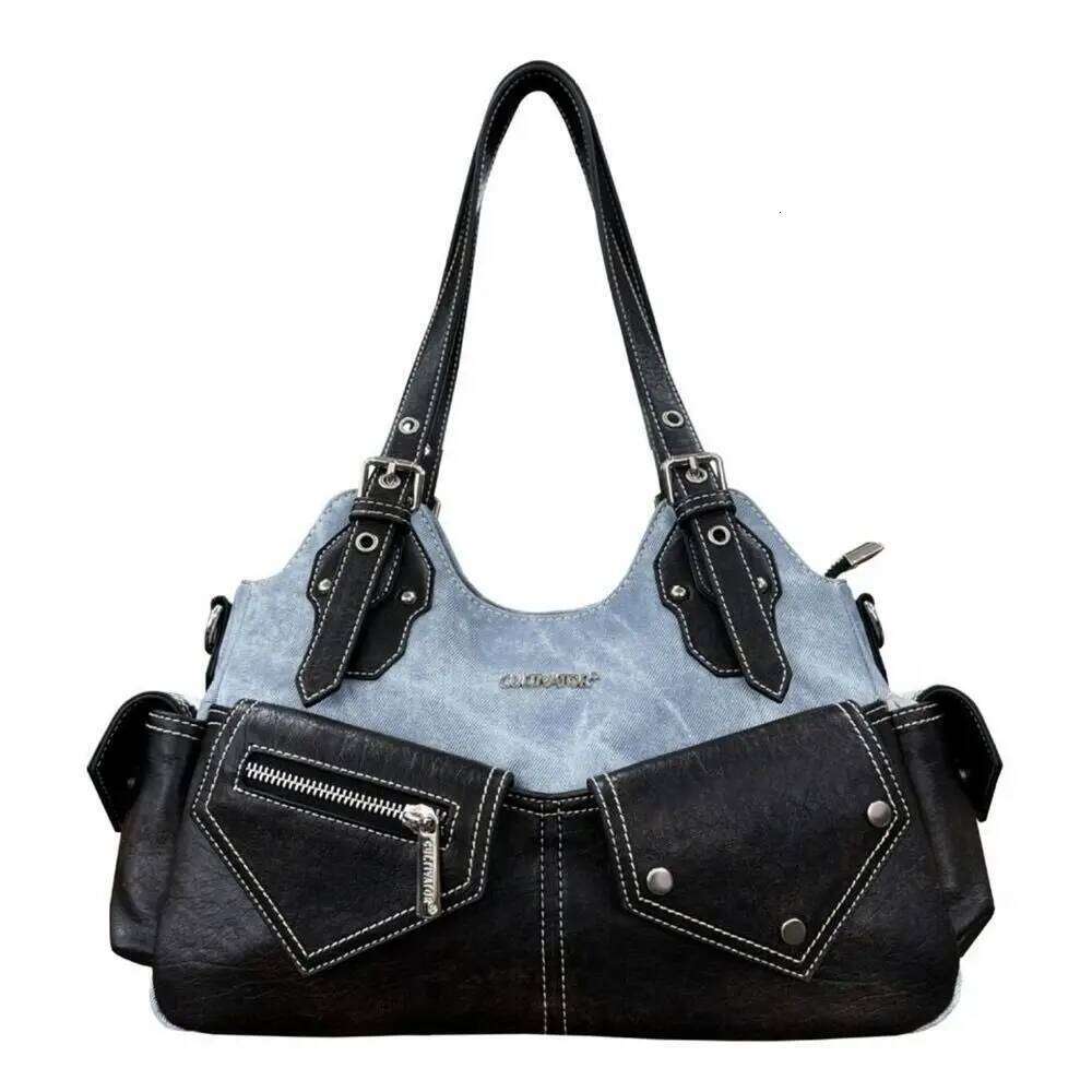 Women's Fashion PU Leather Shoulder Large Capacity Multifunctional Cowboy Backpack Crossed Color Y2K Flat Bag Street Style Z260207 - view 3
