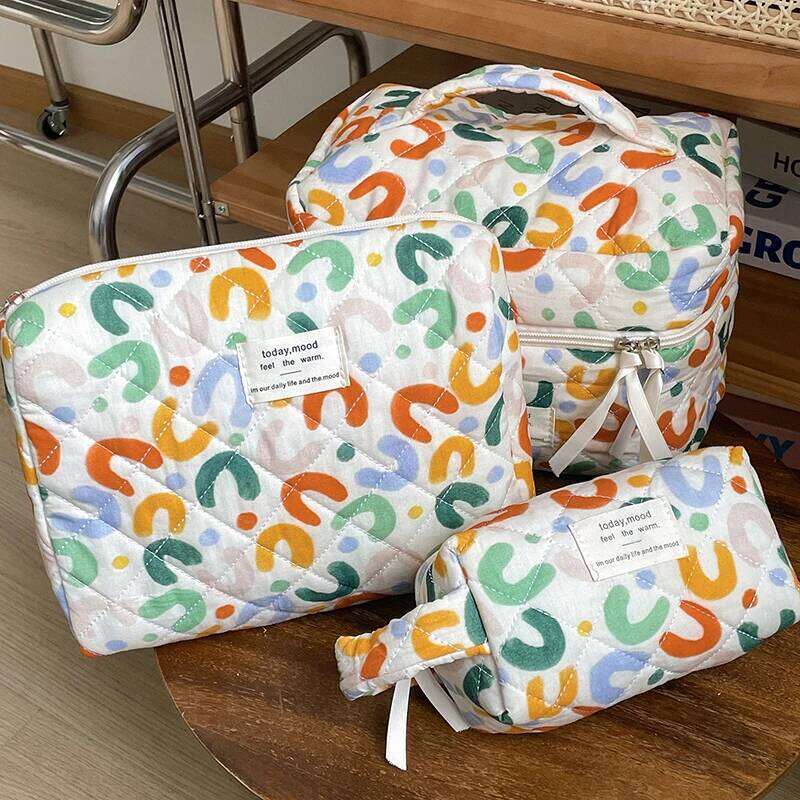 Wholesale Ins fashion Vintage Cosmetic Storage Handbag Portable Cute Women Travel Organizer Makeup Tote Bags Y260206