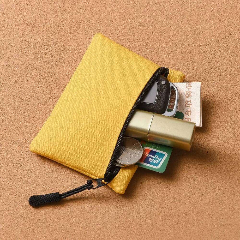 Canvas Simple Zipper Kid Storage Pouch Money Pocket Solid Color Coin Key Bag Women Men Cute Wallet Mini Purse Y260206