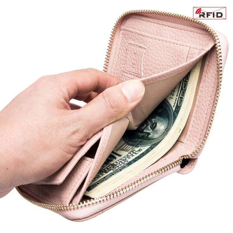 Western Short Multifunctional RFDI Blocking Leather Women Wallet Fashion Large Capacity Coin Purse for Ladies Y260206