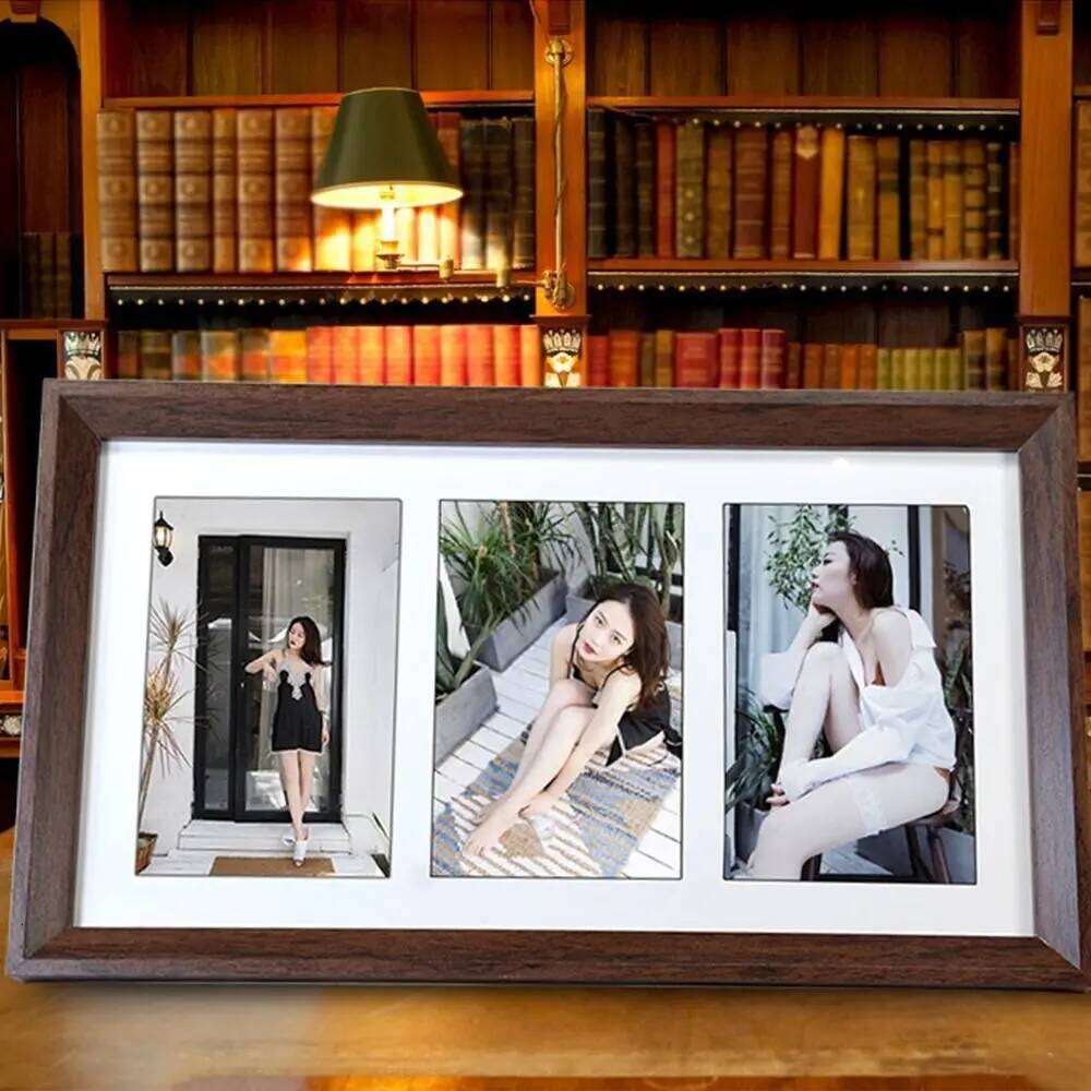 Modern 6 INCH Collage Frame Wooden High Definition Tabletop Durable Stand - up Photo Frames Desktop Decor S260205