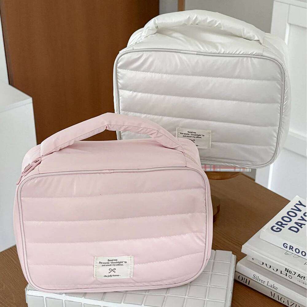 Tote Waterproof Makeup Handbag Travel Women Cosmetic Toiletry Storage Pouch Elegant Ladies Square Zipper Clutch Bag Y260206