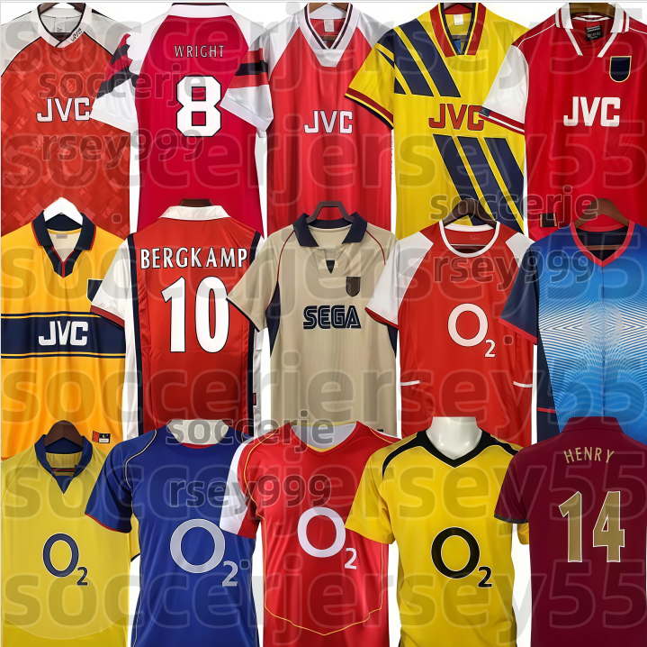Arsenale RETRO Soccer Jersey vintage classic Football Shirt kit HENRY BERGKAMP 88 90 91 92 93 94 95 96 97 98 00 01 02 03 04 05 06WRIGHT PERSIE VIEIRA MERSON ADAMS Uniforms