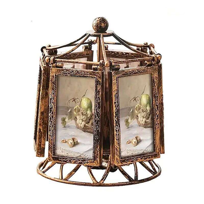 4/5 Inch Vintage Photo Wedding Picture Frame Decoration Home Ornaments Living Room Desk Office Windmill Carousel Frames S260205