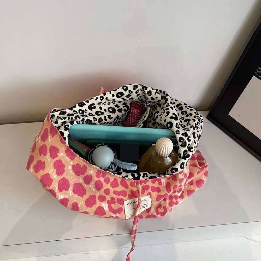 Stylish Handbag for Women, Double Sided Leopard Print Tote Bag, Fashion Bow Large Capacity Shoulder Bag Y260205