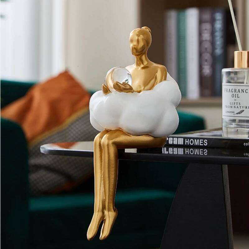 Modern Cloud Girl Sculpture Abstract Art Figure Statue Table Decoration Home Luxury Room Decor Aesthetic Design Figurine Crafts S260204 17d