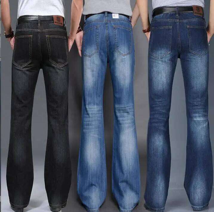 Mens Flared cut Boot Cut Men Leg Fit Classic Denim Flare Vintage Jeans Male Straight Pants X260207 - view 3