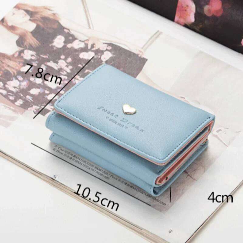 New Fashion Short Version of Students Fresh Folding Mini Metal Wallet Cute Lady Coin Purse for Female Lovely Y260206
