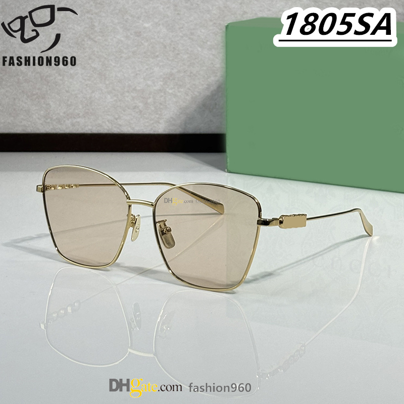 Oversized Luxury Sunglasses for women sun glasses clear lenses designer Classic Style sunglass Womens Metal Toad female Outdoor wearing Gafas De Sol 1805SA 0254